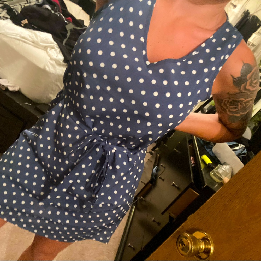 Sleeveless polka dot summer dress